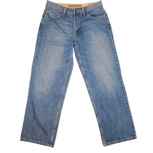 Plugg Mens Jeans 34x32 Blue Wide Leg Loose Skater Rave Baggy 90's Y2K Vintage